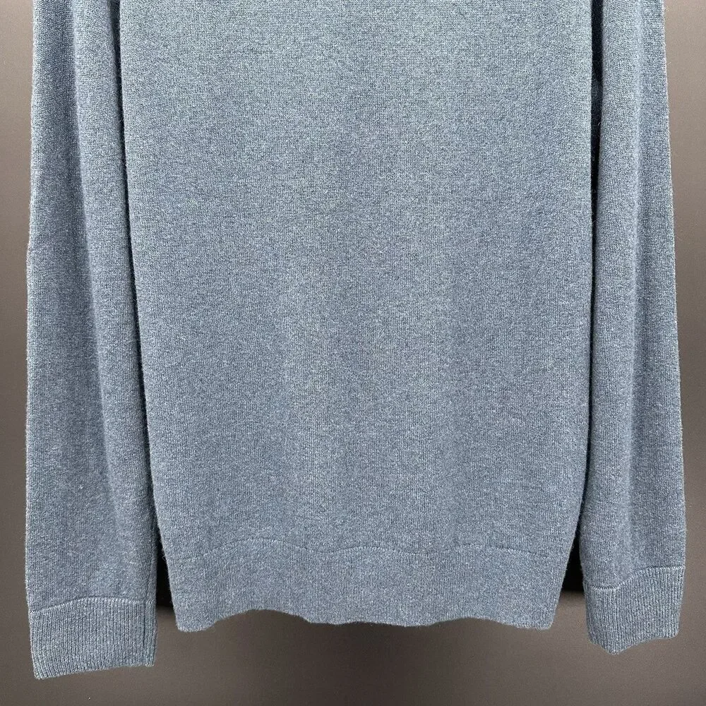 EVERLANE Men’s Cashmere V-Neck Blue Long Sleeve Sweater Medium